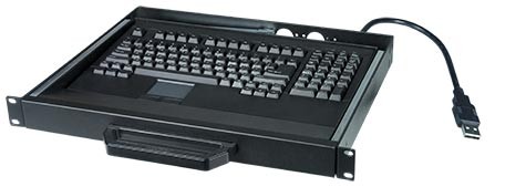 Rackmount USB PS2 1RU Keyboard Drawer Tray trackpad mouse shelf