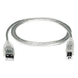 USB 2.0 A-B Cable 3 Feet Transparent