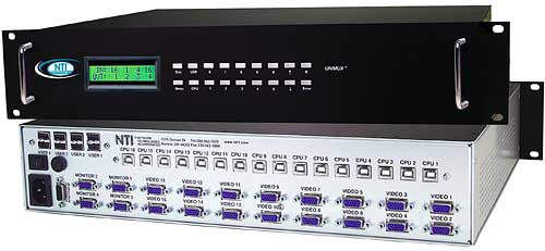 VGA USB KVM matrix switch, 8 user & 8 computer, OSD/RS232 control, rackmounted
