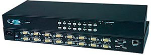 32-port high density VGA USB KVM switch, OSD/RS232 control, rackmount kit